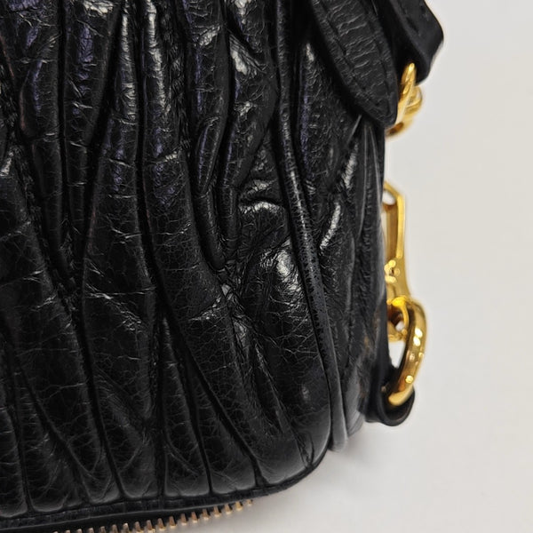 Quilted Lambskin Shoulder Bag Black
