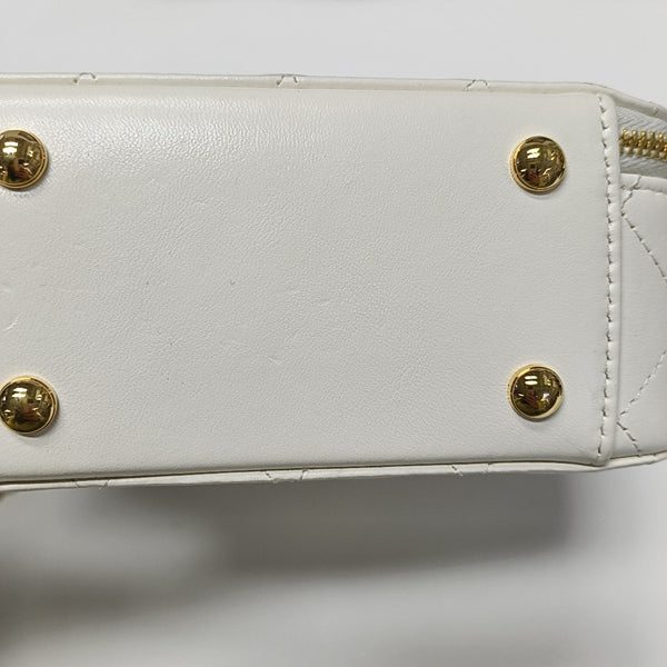 Quilted Lambskin Shoulder Bag White