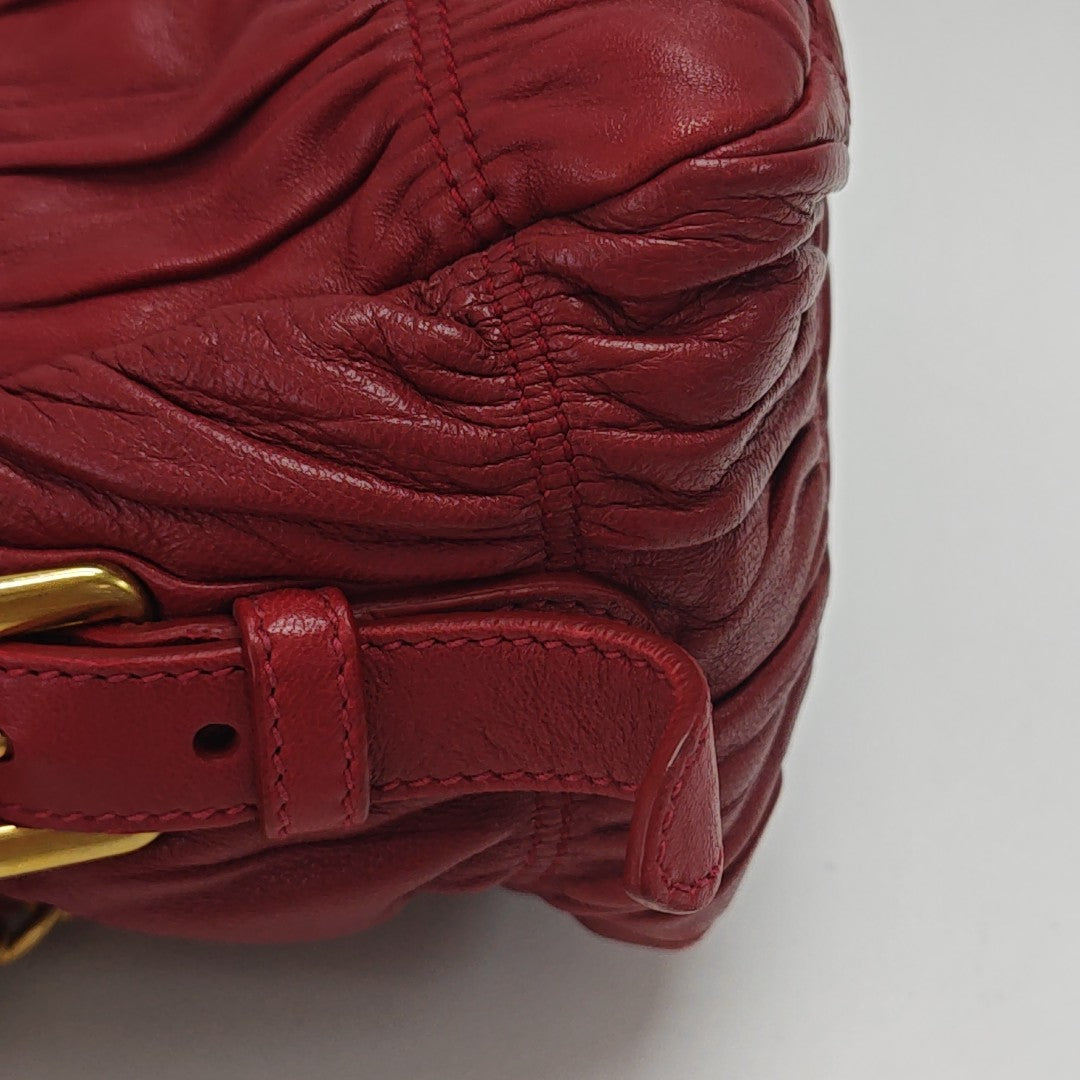 Quilted Lambskin Shoulder Bag Red
