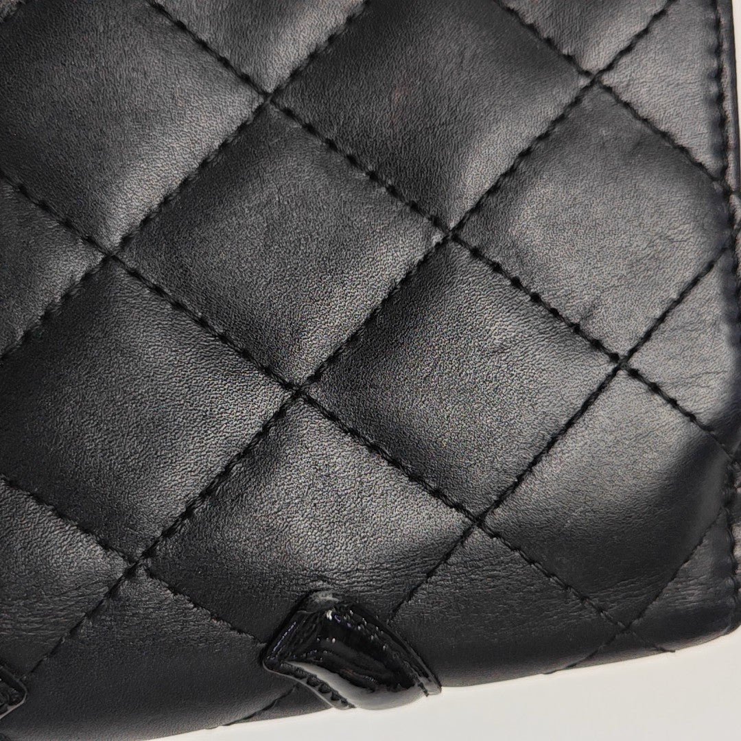 CAMBON Quilted Calfskin Black Wallet