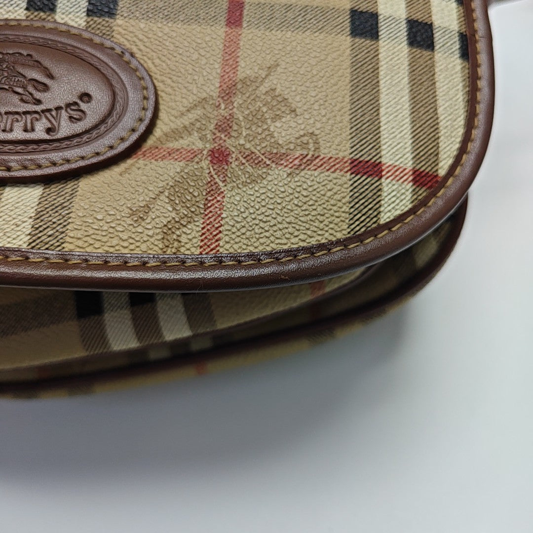 Coated Canvas Shoulder Bag Beige