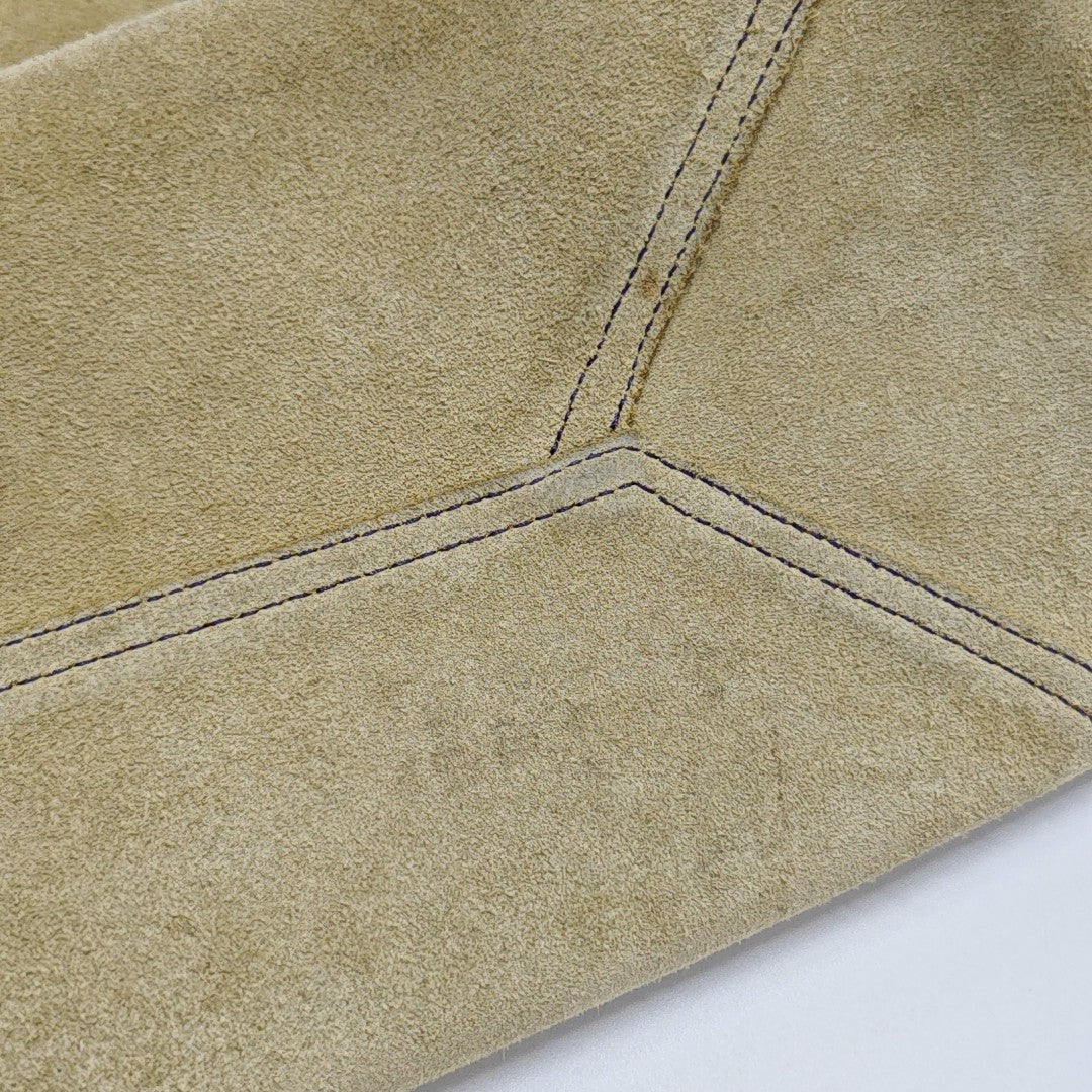 Suede Top Handle Bag Beige