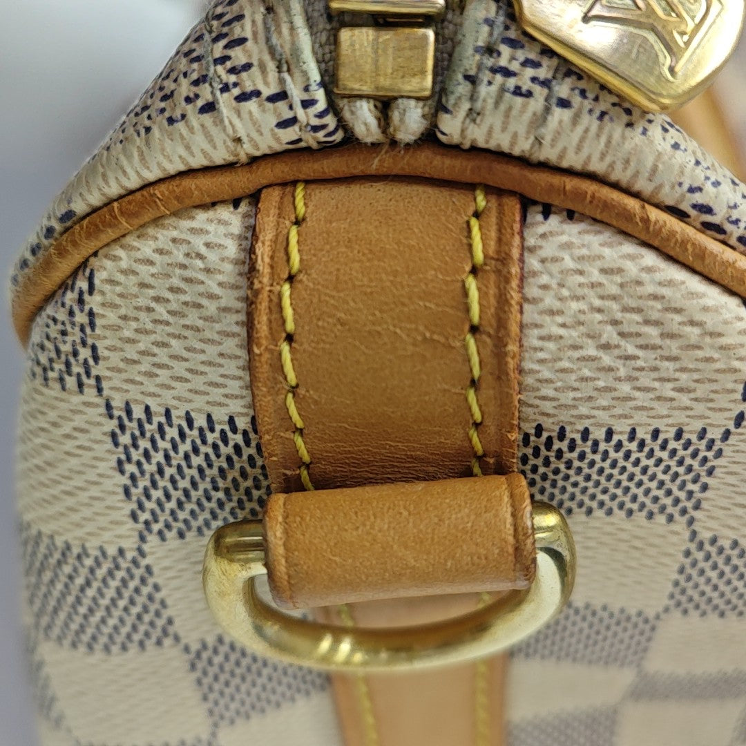 SPEEDY 25 Damier Azur Coated Canvas White