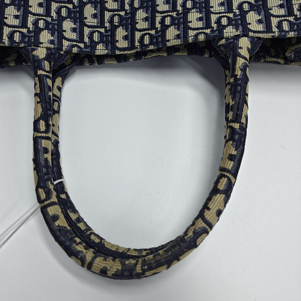 Book Tote Large Oblique Canvas Blue