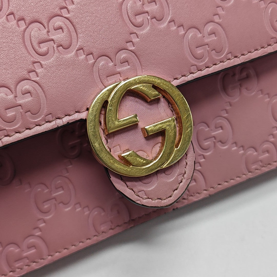 Interlocking G Small Monogram Calfskin Pink