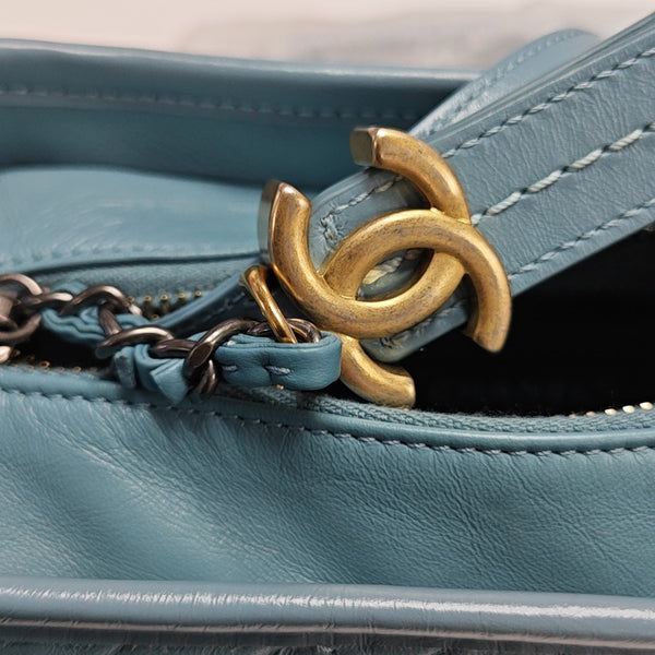 GABRIELLE Small Quilted Vintage Calf Blue
