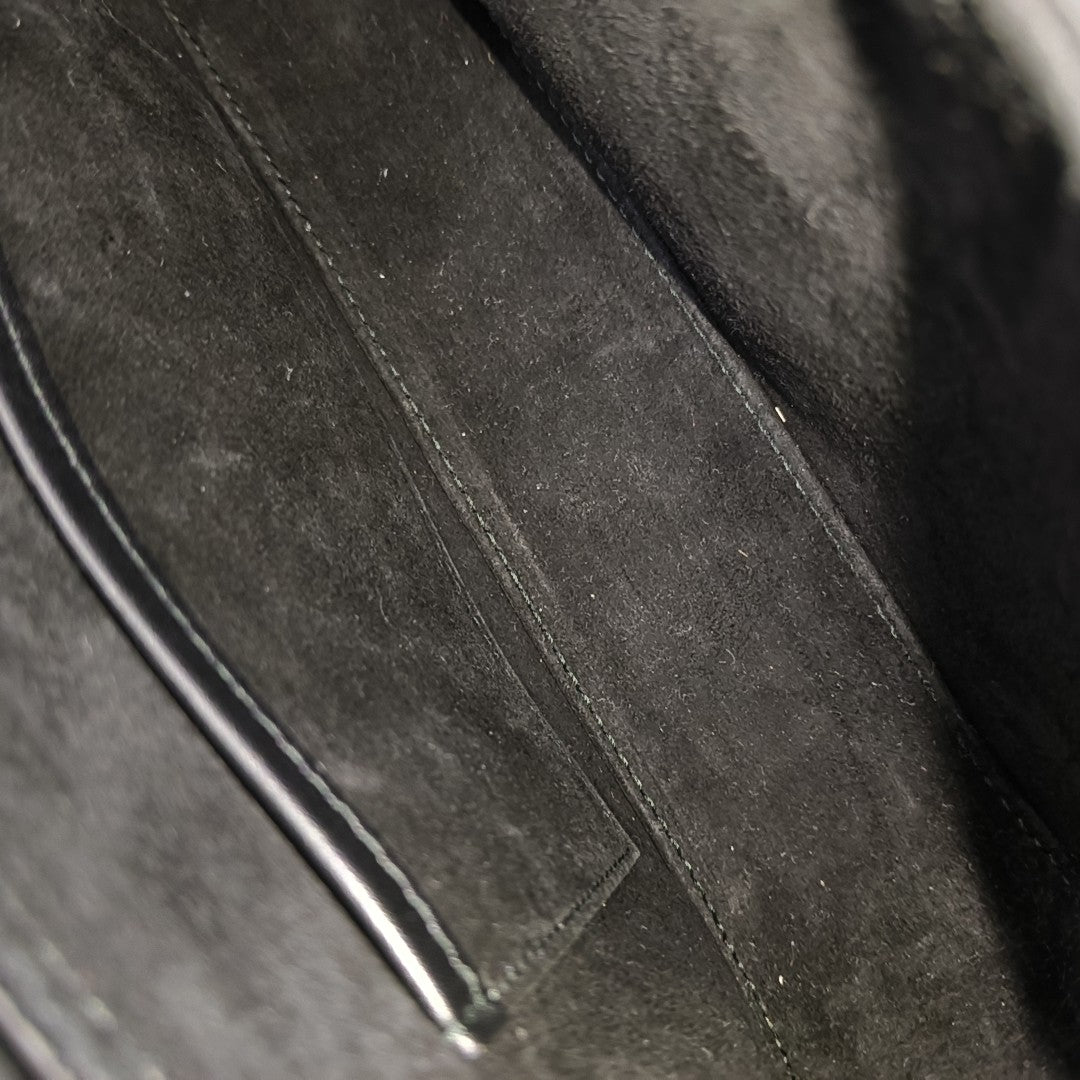 Calfskin Top Handle Bag Black