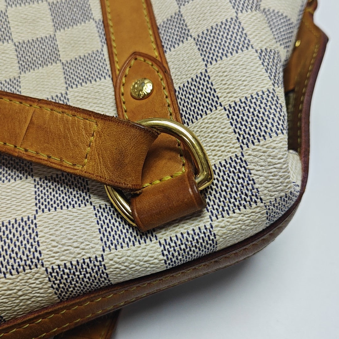 STRESA Damier Azur Coated Canvas White