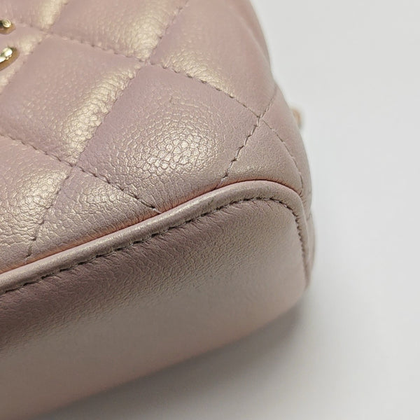 Quilted Calfskin Top Handle Bag Pink