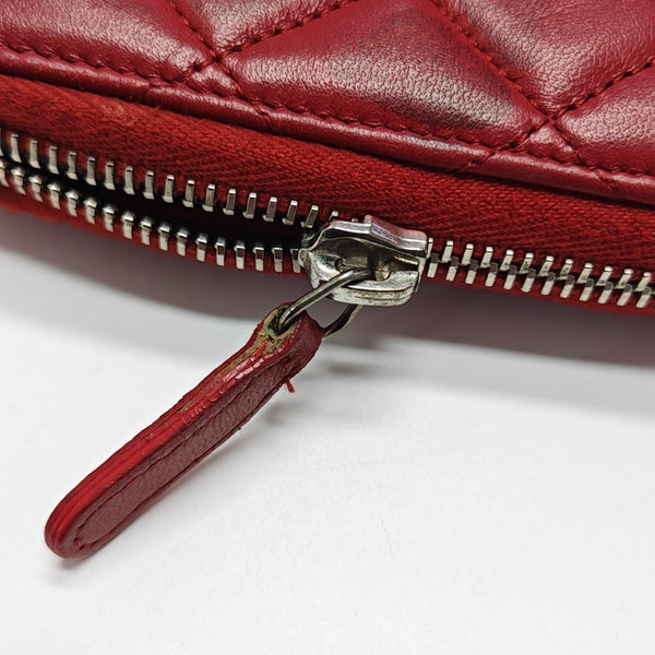 Quilted Lambskin Wallet Red