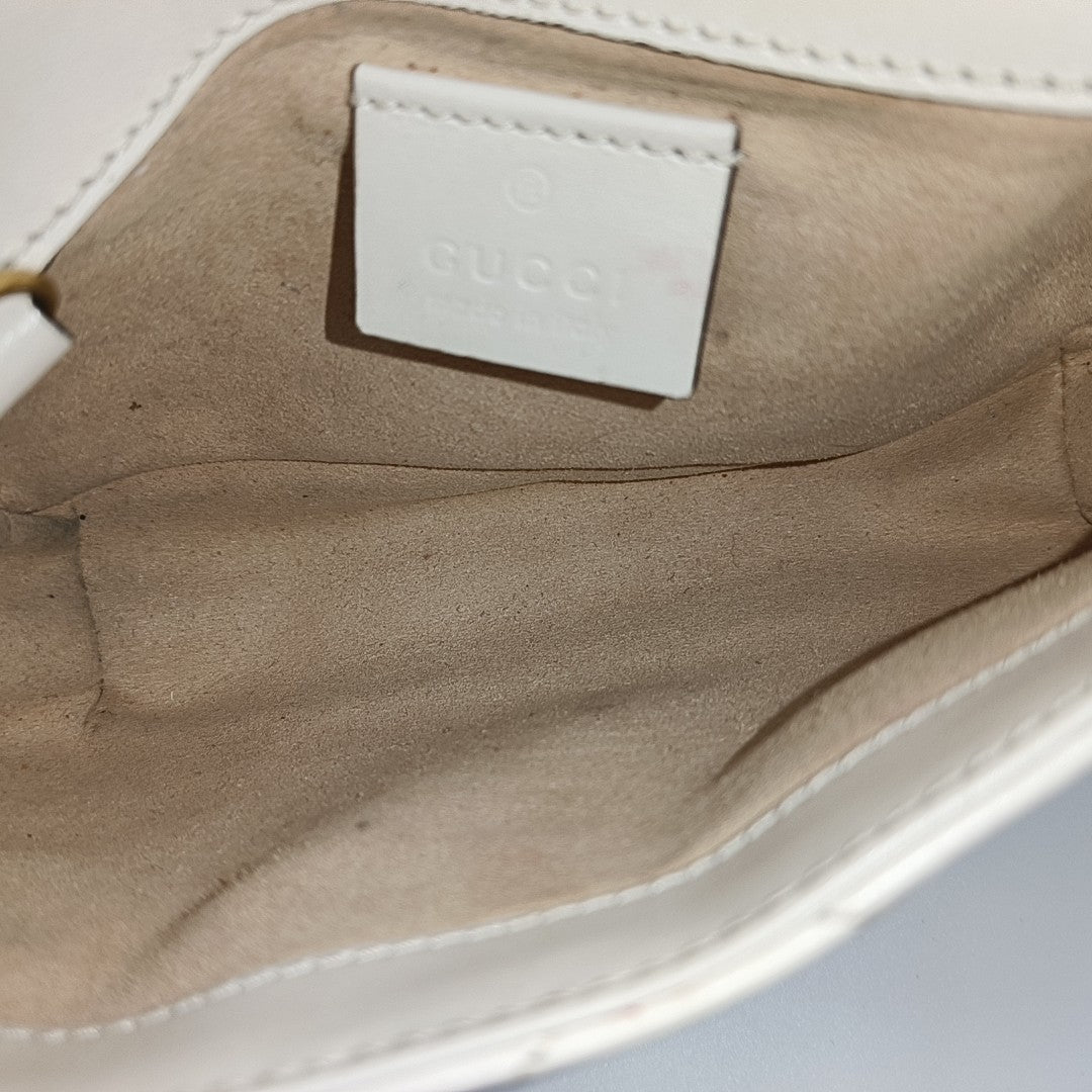 GG Marmont Mini Piel de Becerro Acolchada Blanca
