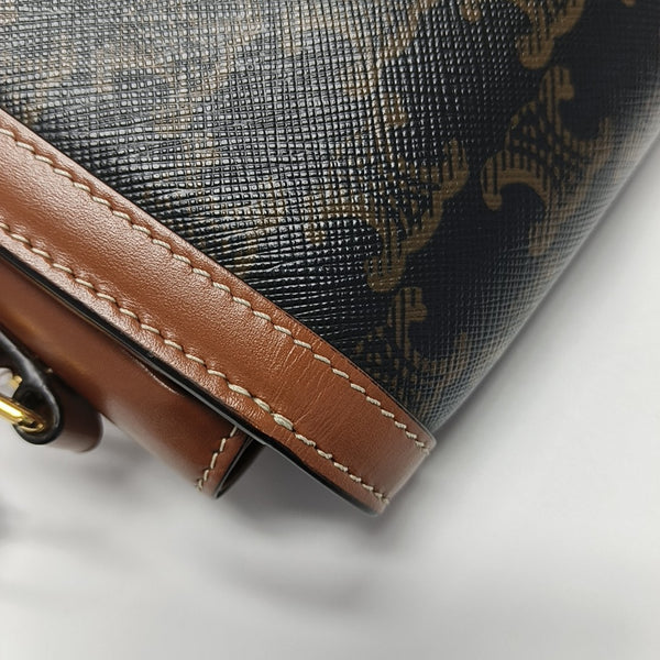 TRIOMPHE Small Coated Canvas Brown
