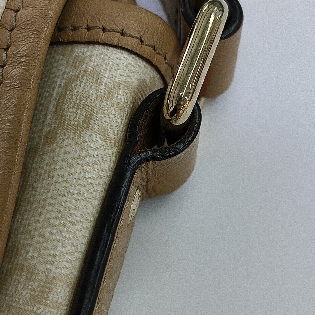 Monogram Coated Canvas Shoulder Bag Beige