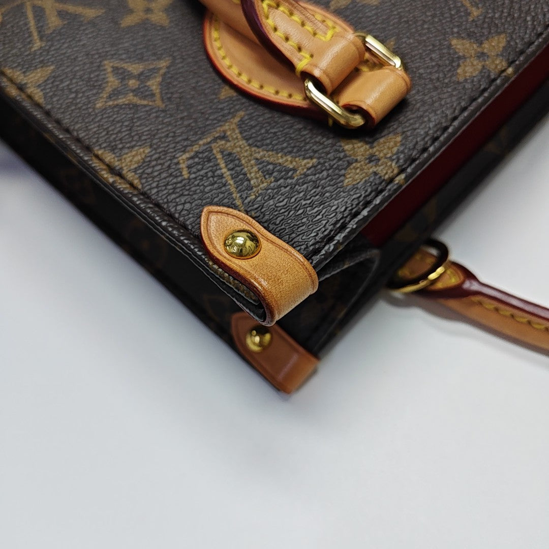 SAC PLAT BB Monogram Coated Canvas Brown