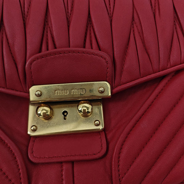 Miu Confidential Quilted Lambskin Red