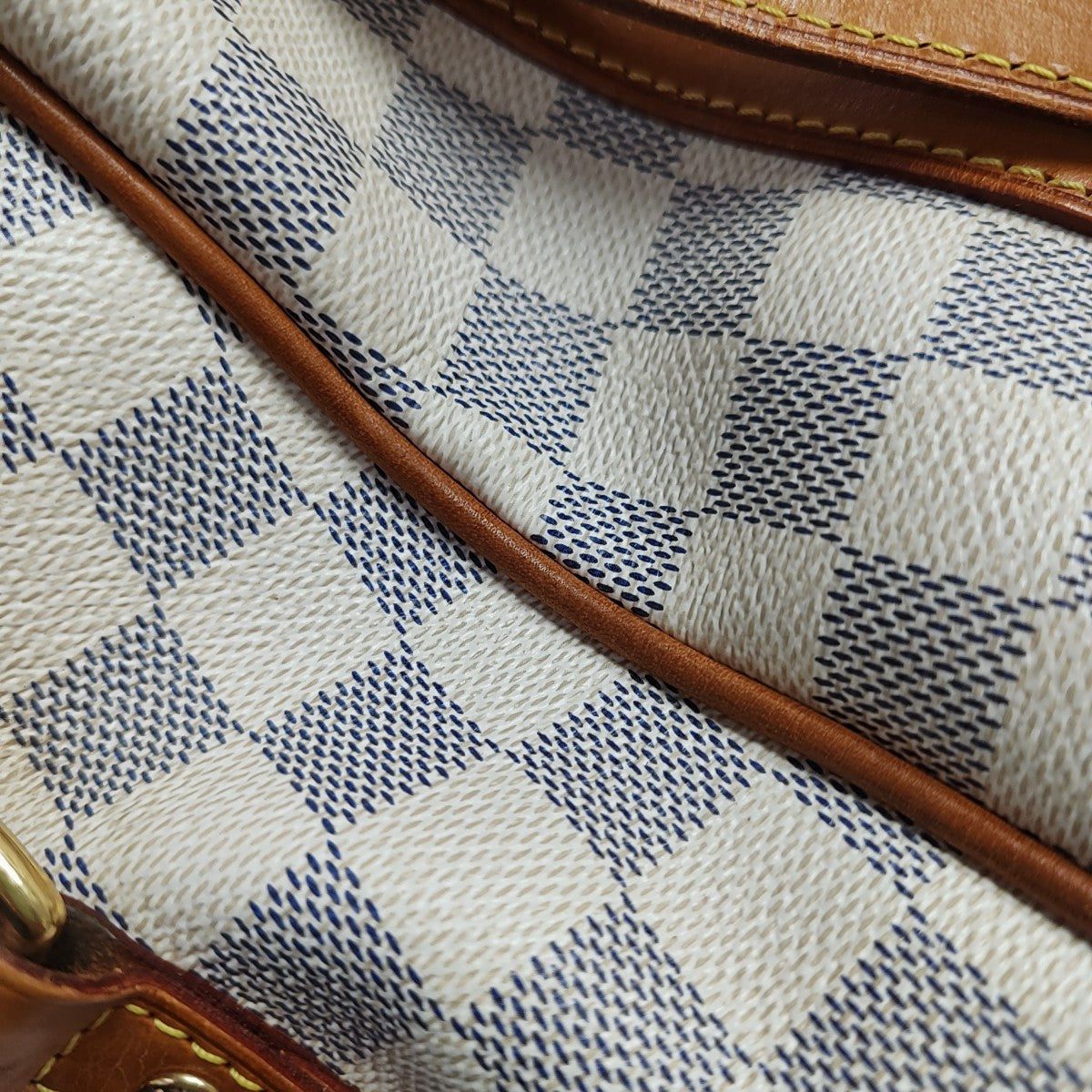 STRESA PM Damier Azur Coated Canvas White