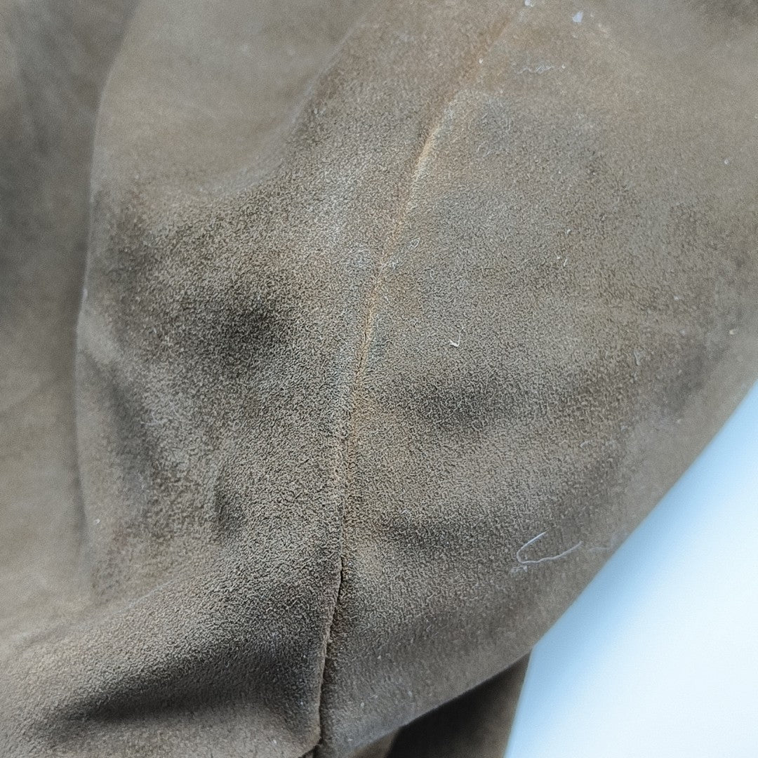 Suede Top Handle Bag Brown
