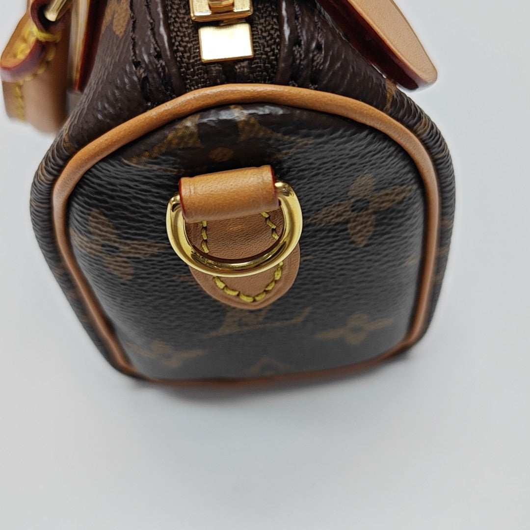 SPEEDY Nano Monogram Coated Canvas Brown