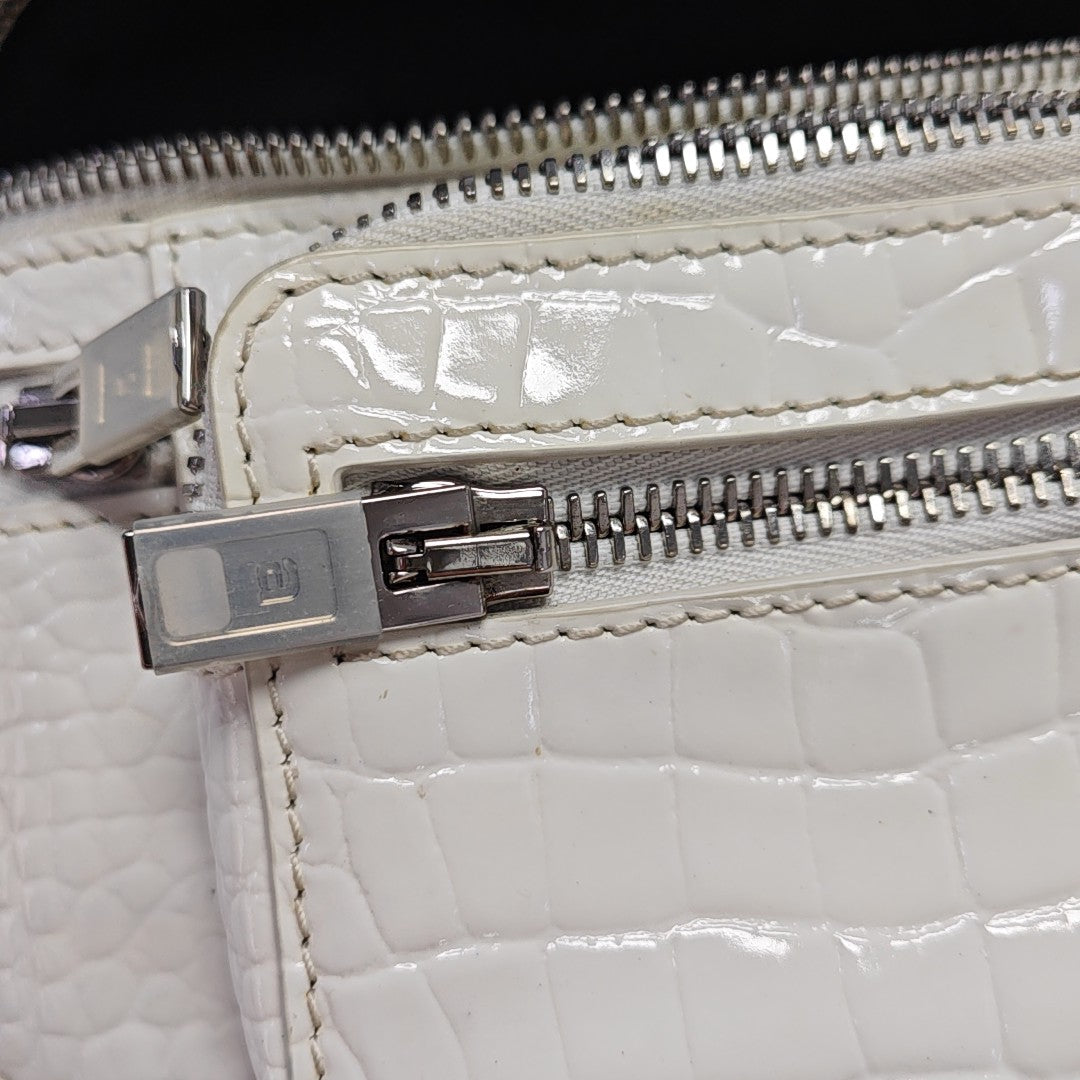 Patent Leather Shoulder Bag White