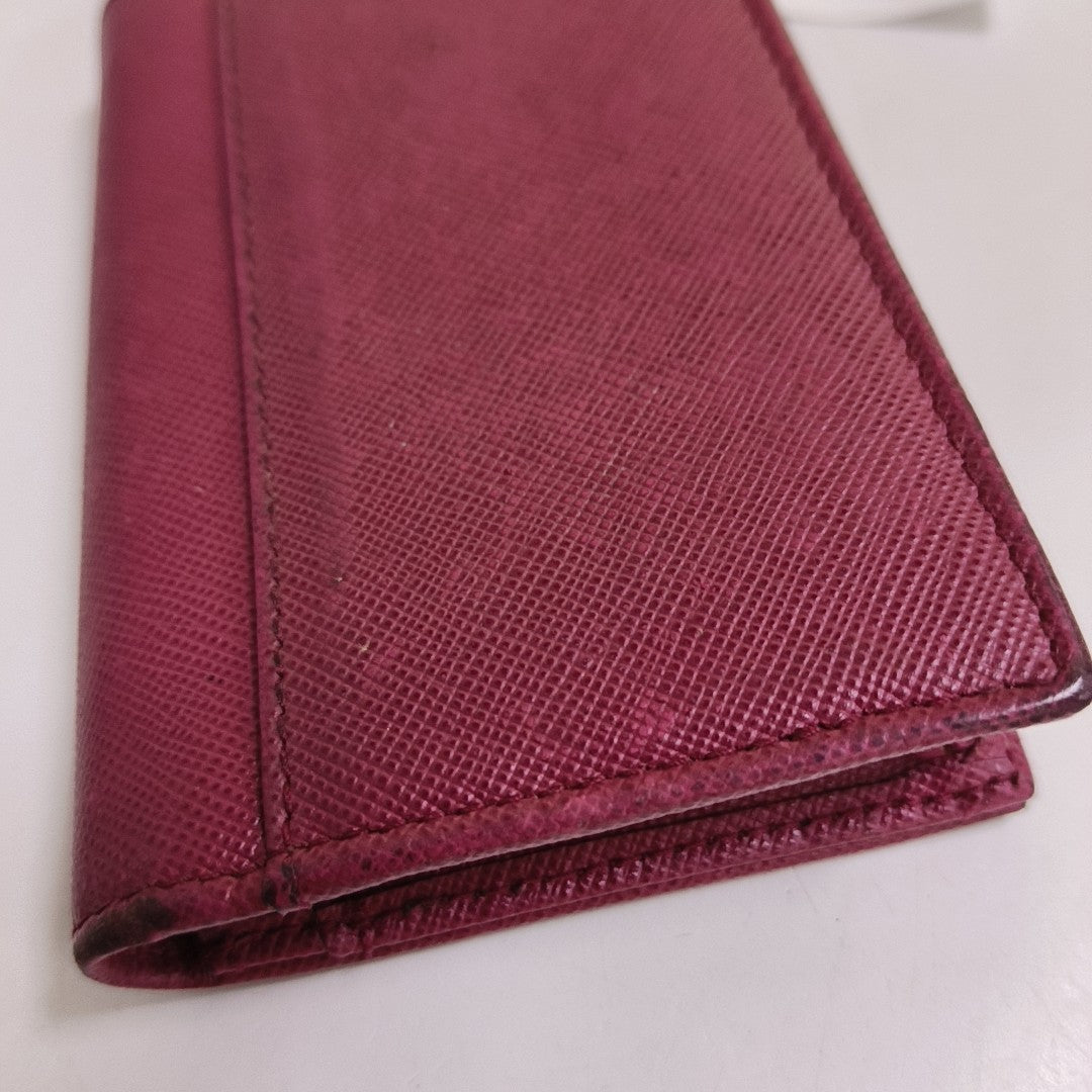 Saffiano Calfskin Card Holder Red