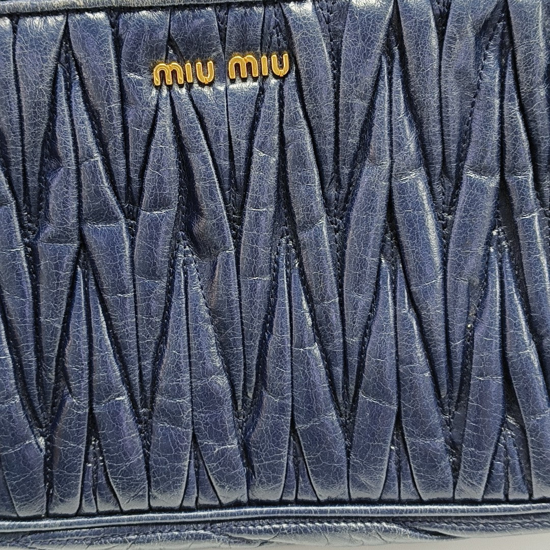 Quilted Lambskin Shoulder Bag Blue