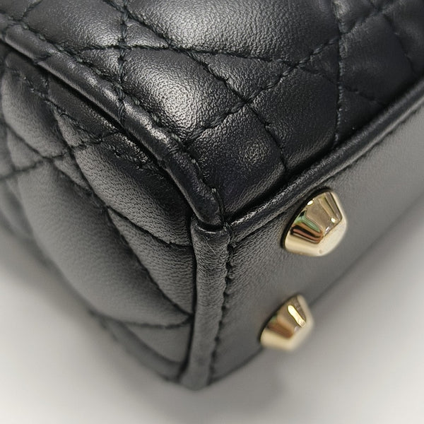 Lady Dior Super Mini Cannage Lambskin Black