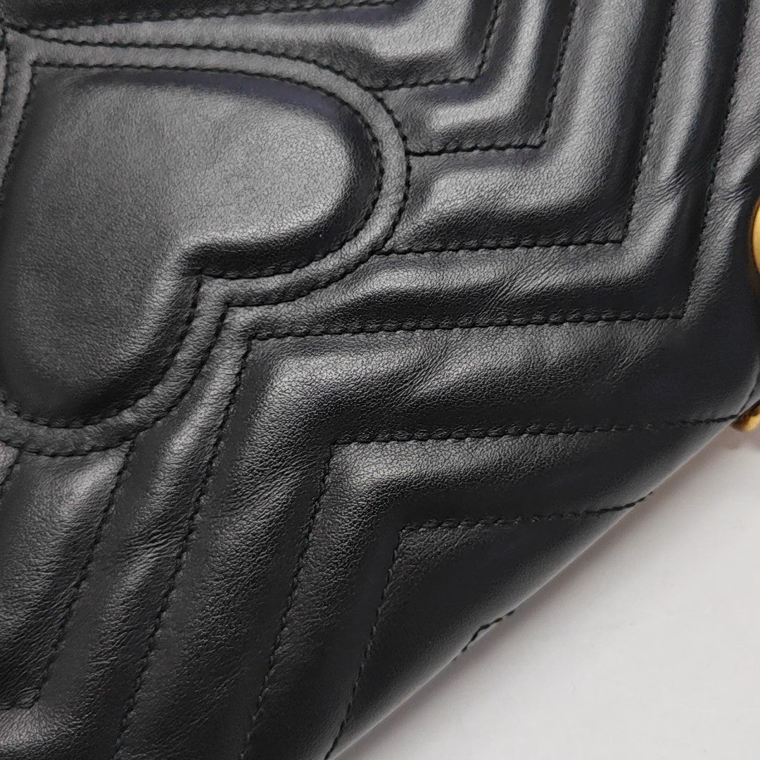 GG Marmont Medium Quilted Calfskin Black