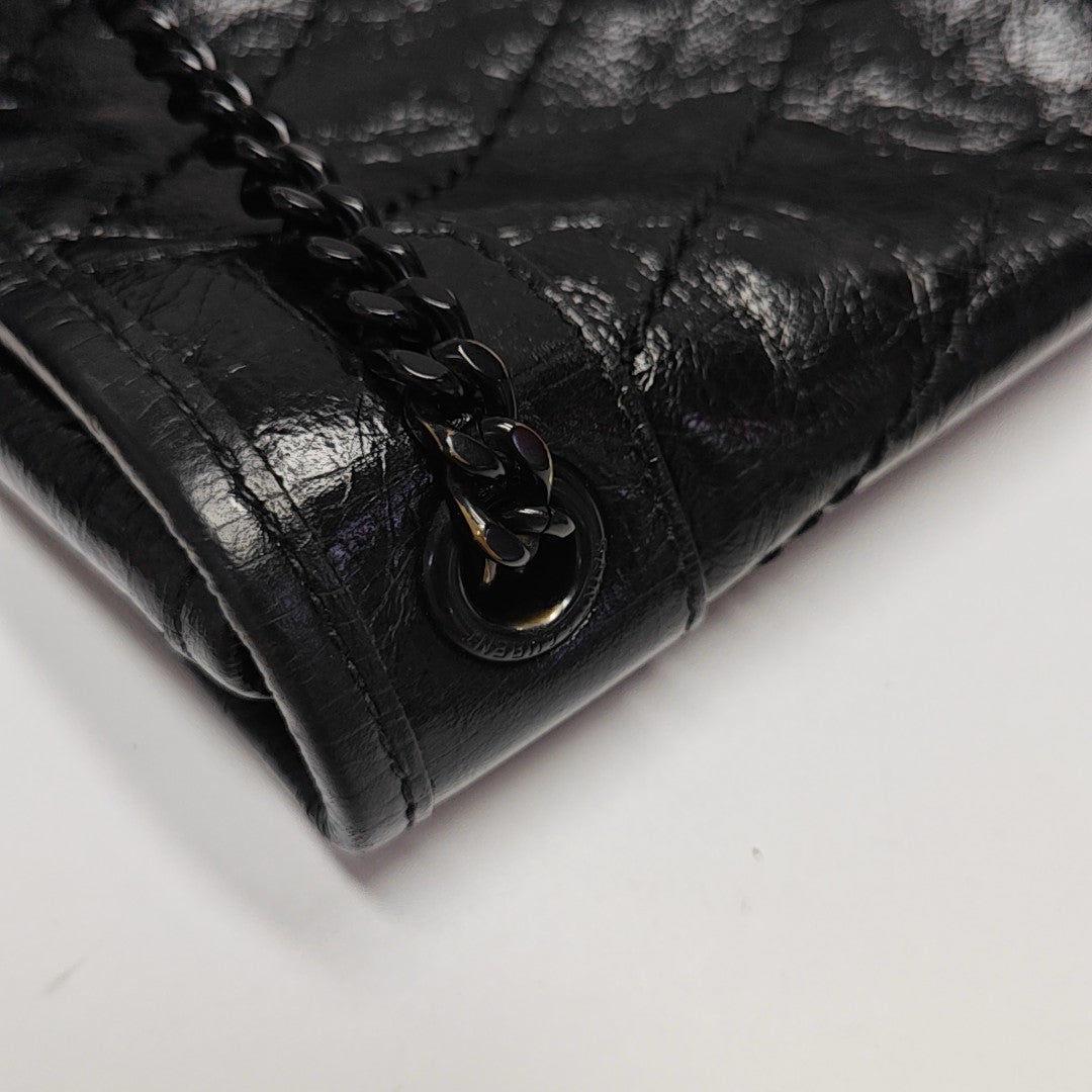 NIKI Mini Chevron Calfskin Black