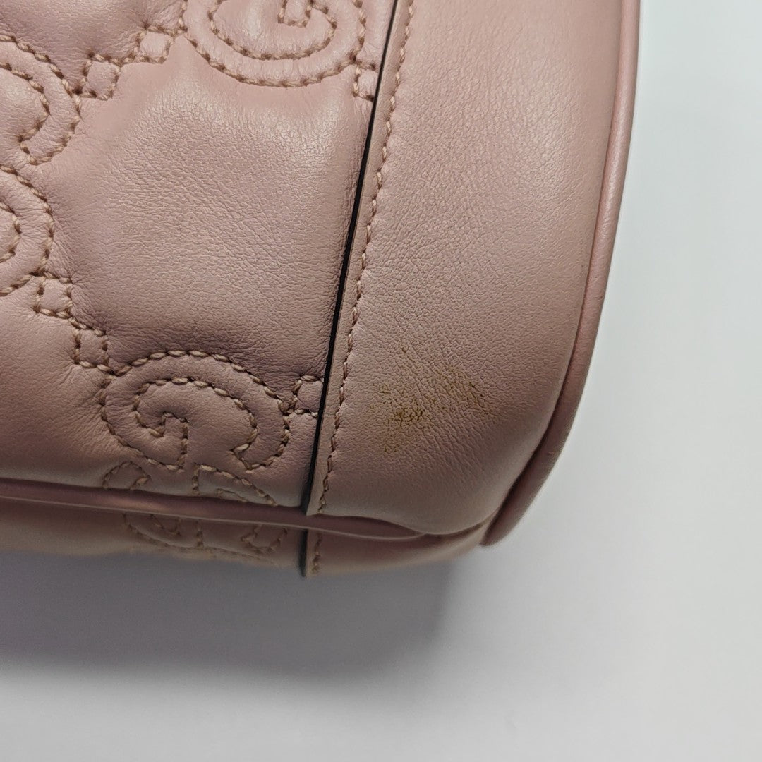 Monogram Calfskin Shoulder Bag Pink