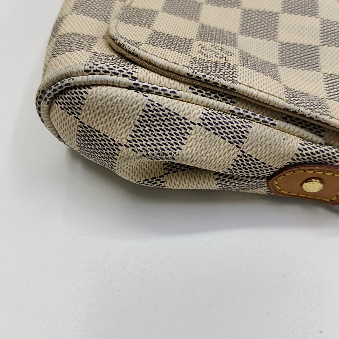 FAVORITE PM Damier Azur Coated Canvas White
