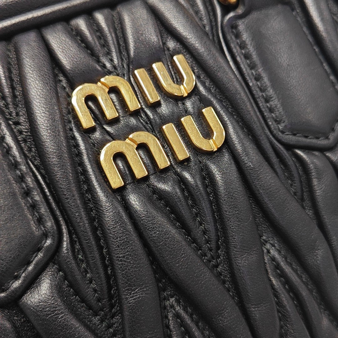 Arcadie Matelassé Small Quilted Lambskin Black