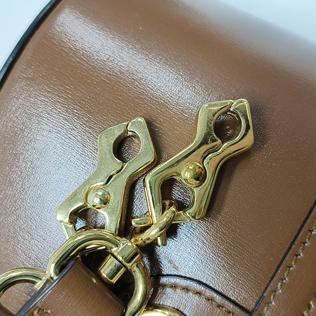 Calfskin Shoulder Bag Brown