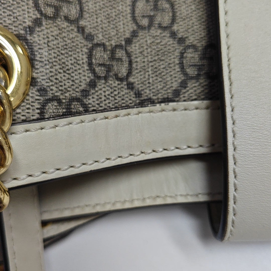 Padlock Medium Monogram Coated Canvas Beige