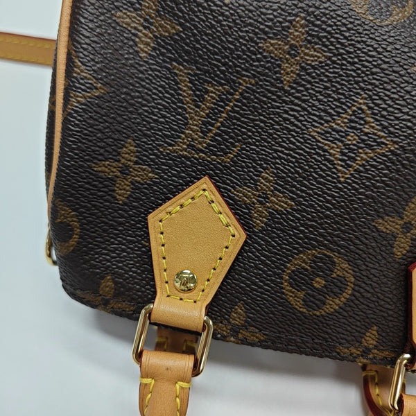 SPEEDY Nano Monogram Coated Canvas Brown