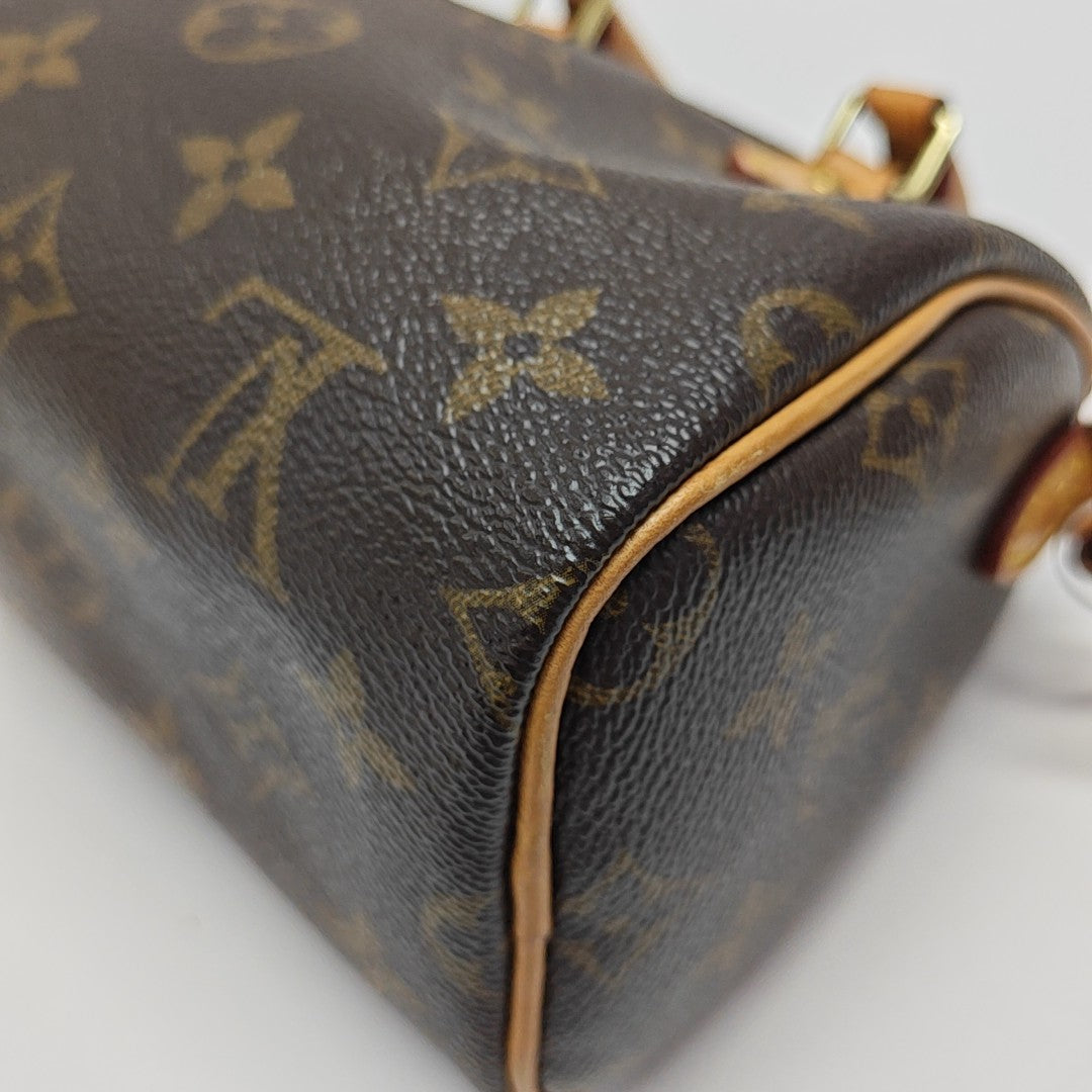 SPEEDY Nano Monogram Coated Canvas Brown