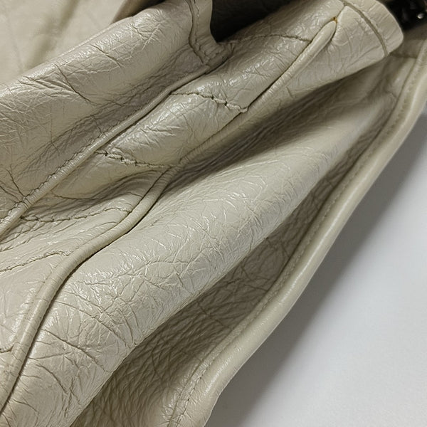 NIKI Medium Chevron Calfskin Beige