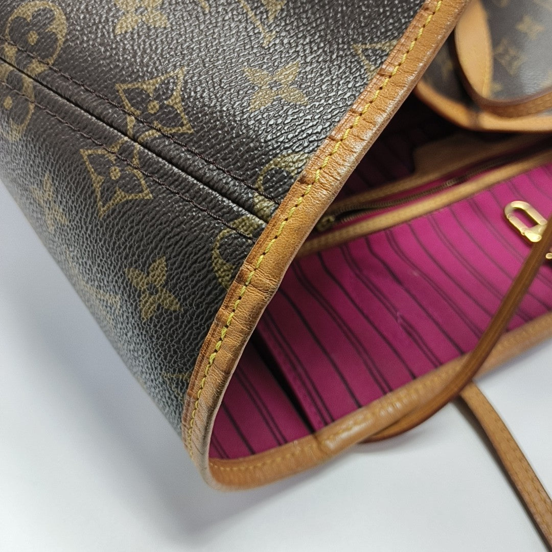 NEVERFULL GM Monogram Coated Canvas Brown