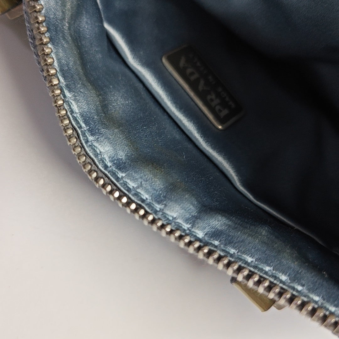 Fabric Top Handle Bag Blue