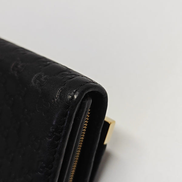 Microguccissima Monogram Calfskin Black Wallet