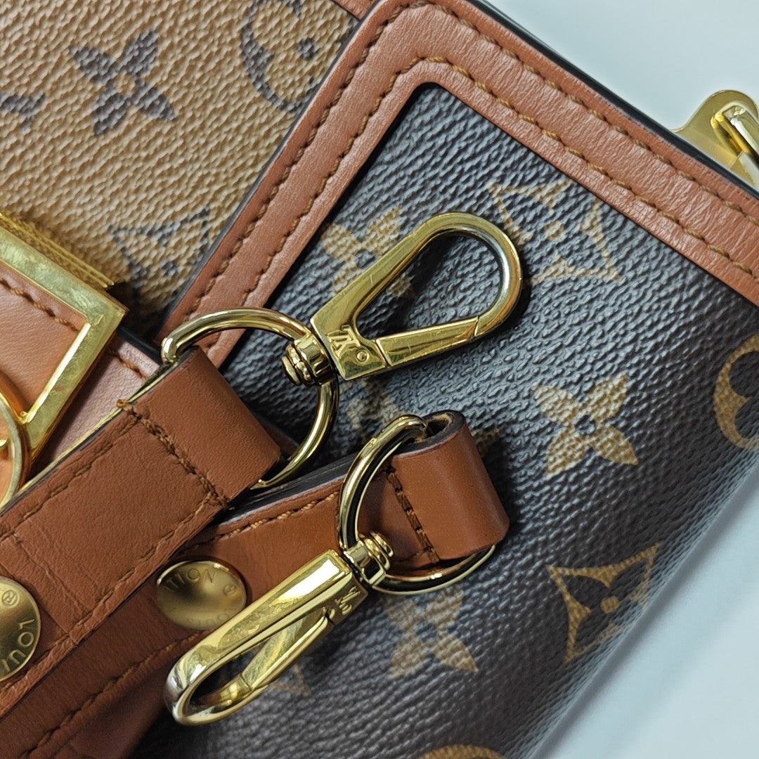 DAUPHINE Mini Monogram Coated Canvas Brown