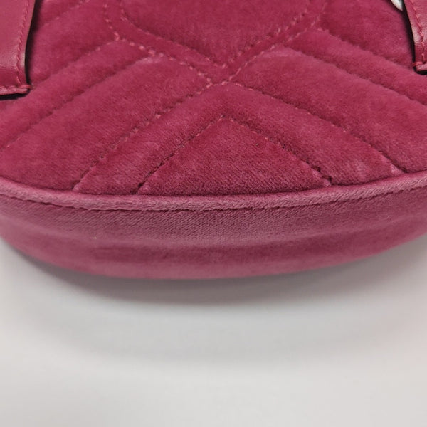 GG Marmont Super Mini Quilted Velvet Red