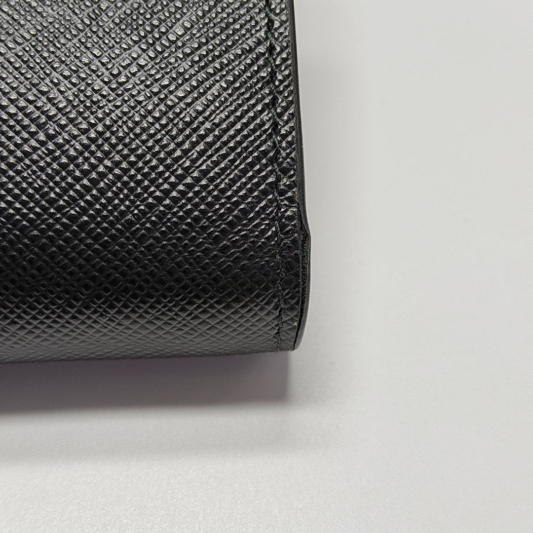 Fold Wallet Saffiano Calfskin Black