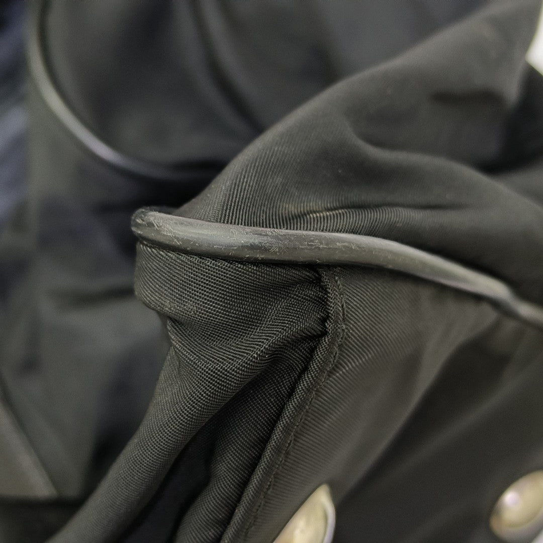 Nylon Top Handle Bag Black