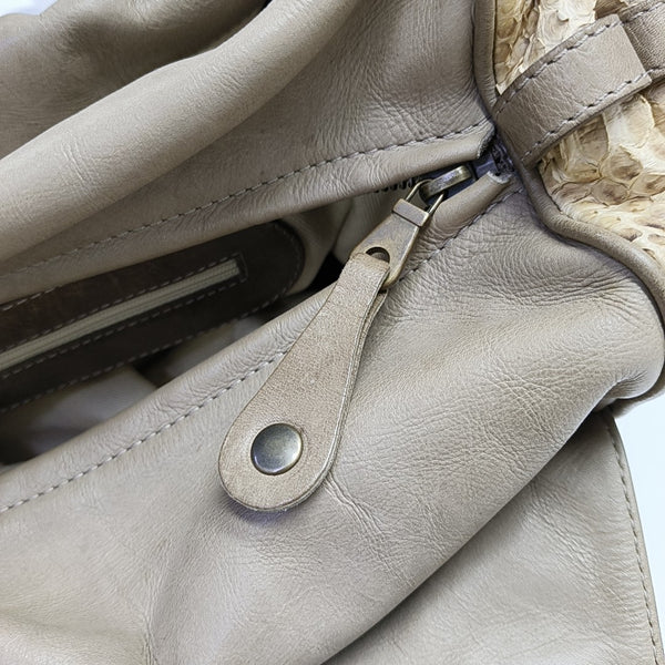 Calfskin Shoulder Bag Beige