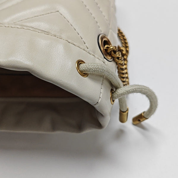GG Marmont Mini Quilted Calfskin White