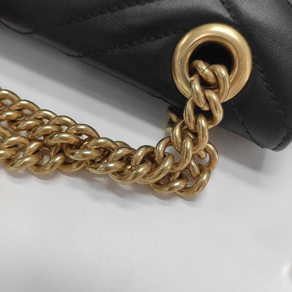 GG Marmont Small Quilted Calfskin Black