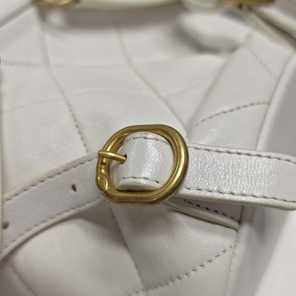 Quilted Lambskin Backpack White