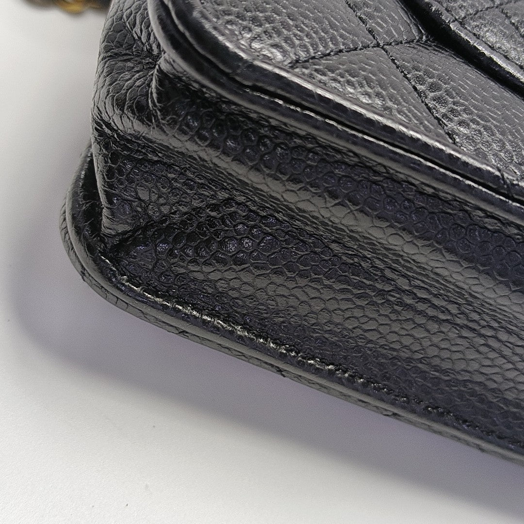 WOC Quilted Grained Calfskin Black