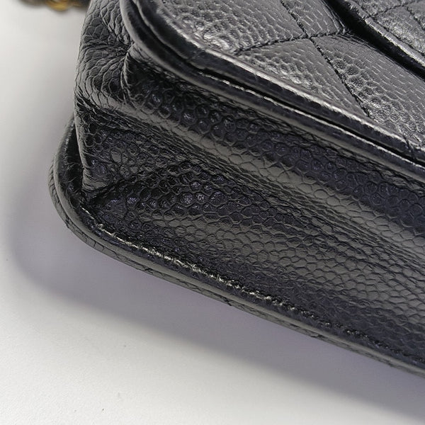 WOC Quilted Grained Calfskin Black