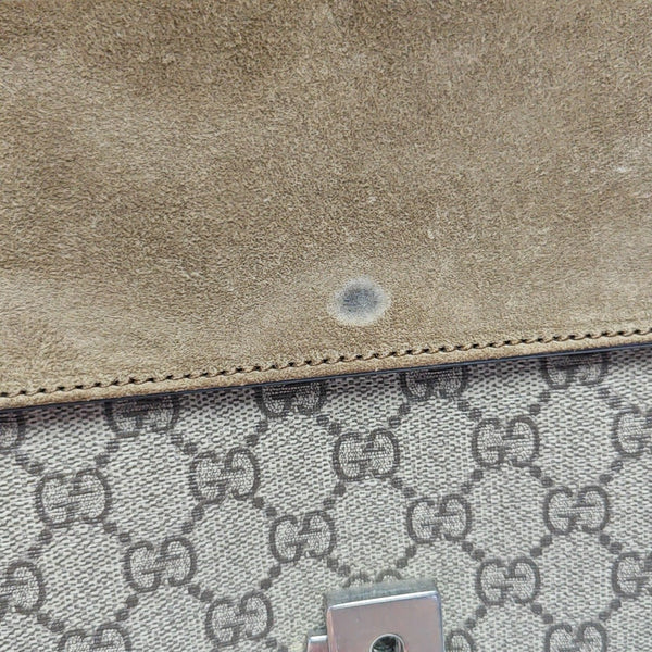 Dionysus Small Monogram Coated Canvas Beige
